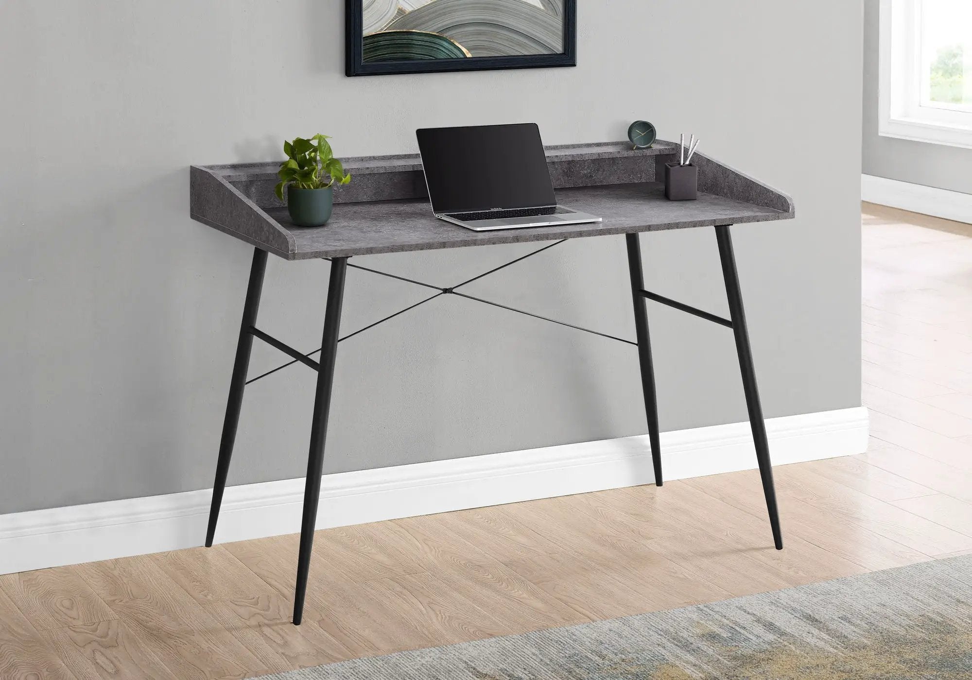 Computer Desk For Home Office, Sturdy Construction, Storage Shelves by Unique Piece Furniture