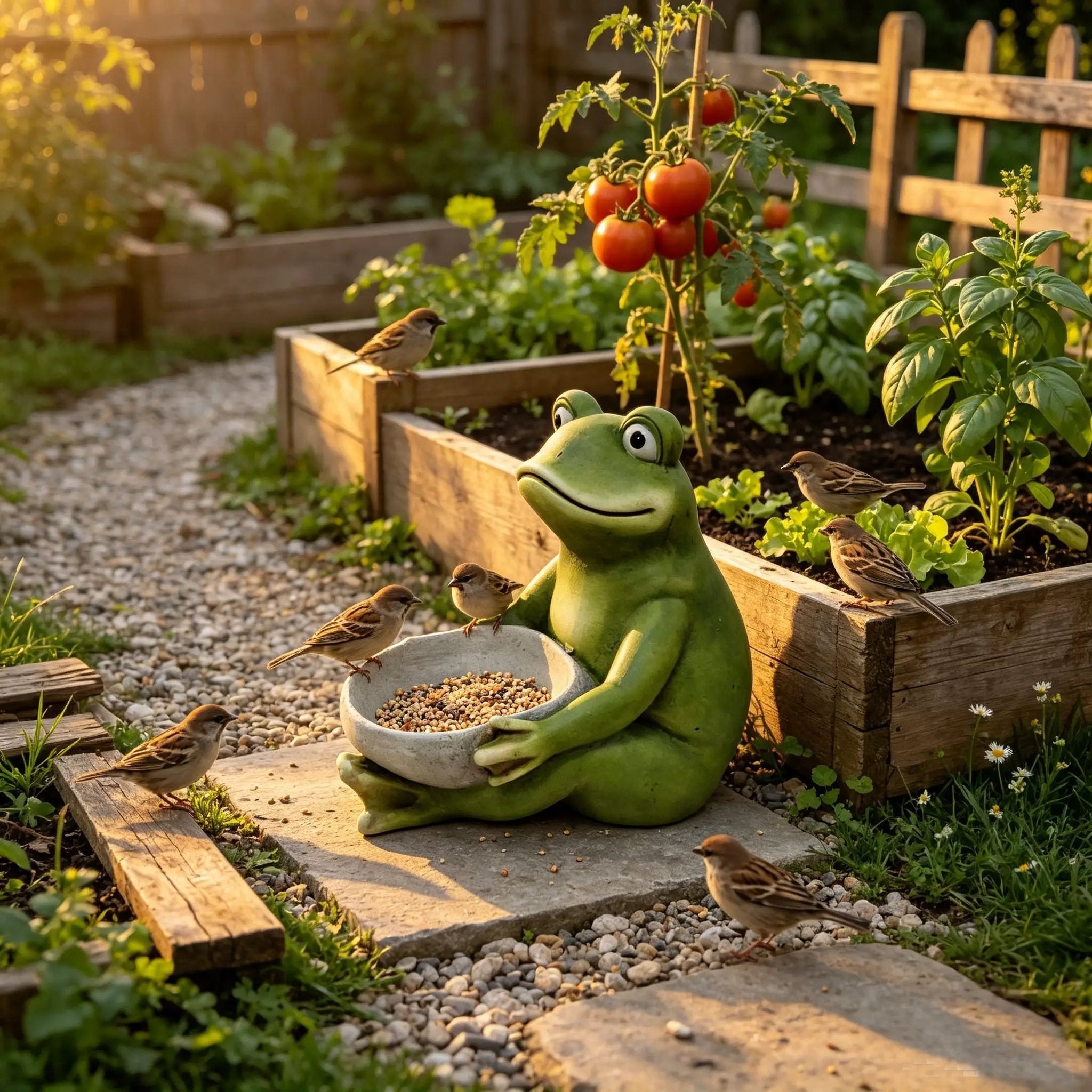 14-Inch Moss Frog Sculpture by HouseOfZazla