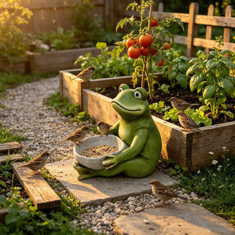 14-Inch Moss Frog Sculpture by HouseOfZazla