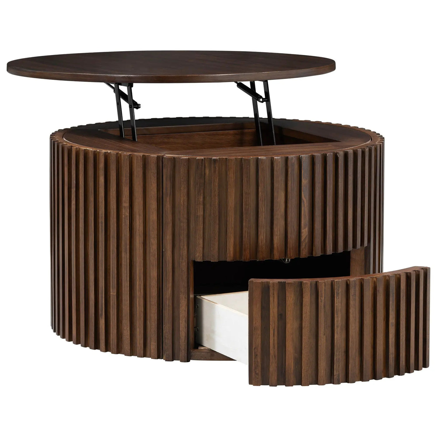 Round Lift Top Coffee Table With Hidden Storage For Living Room by HouseOfZazla