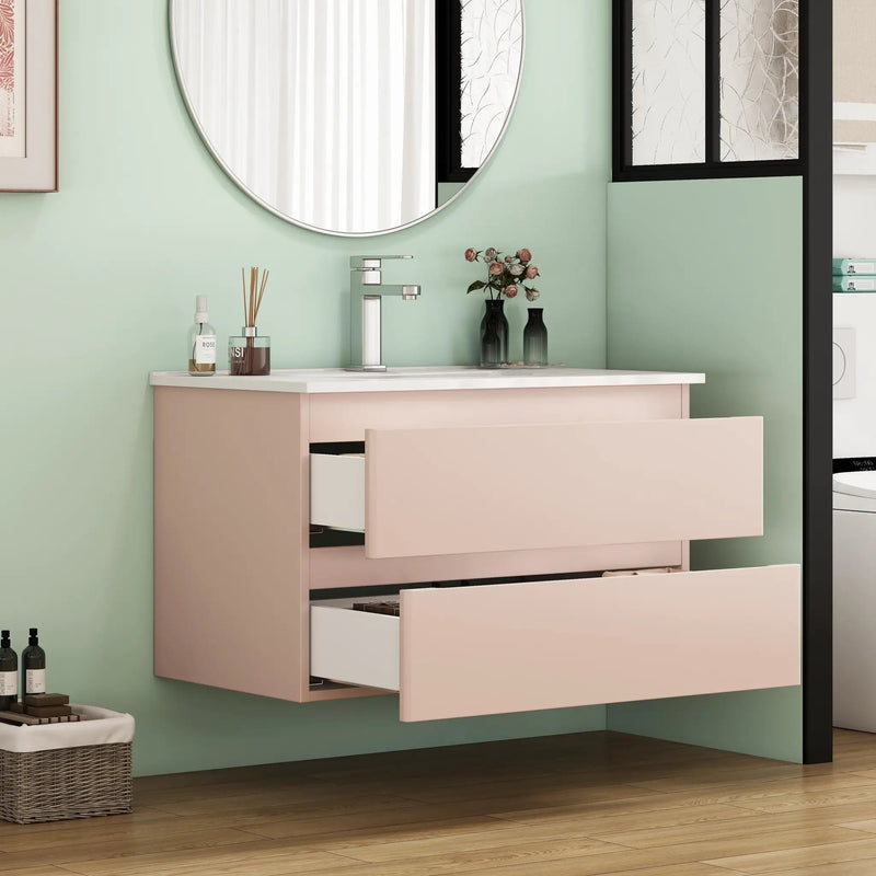 32-Inch Wall-Mounted Bathroom Vanity With Sink Combo by HouseOfZazla