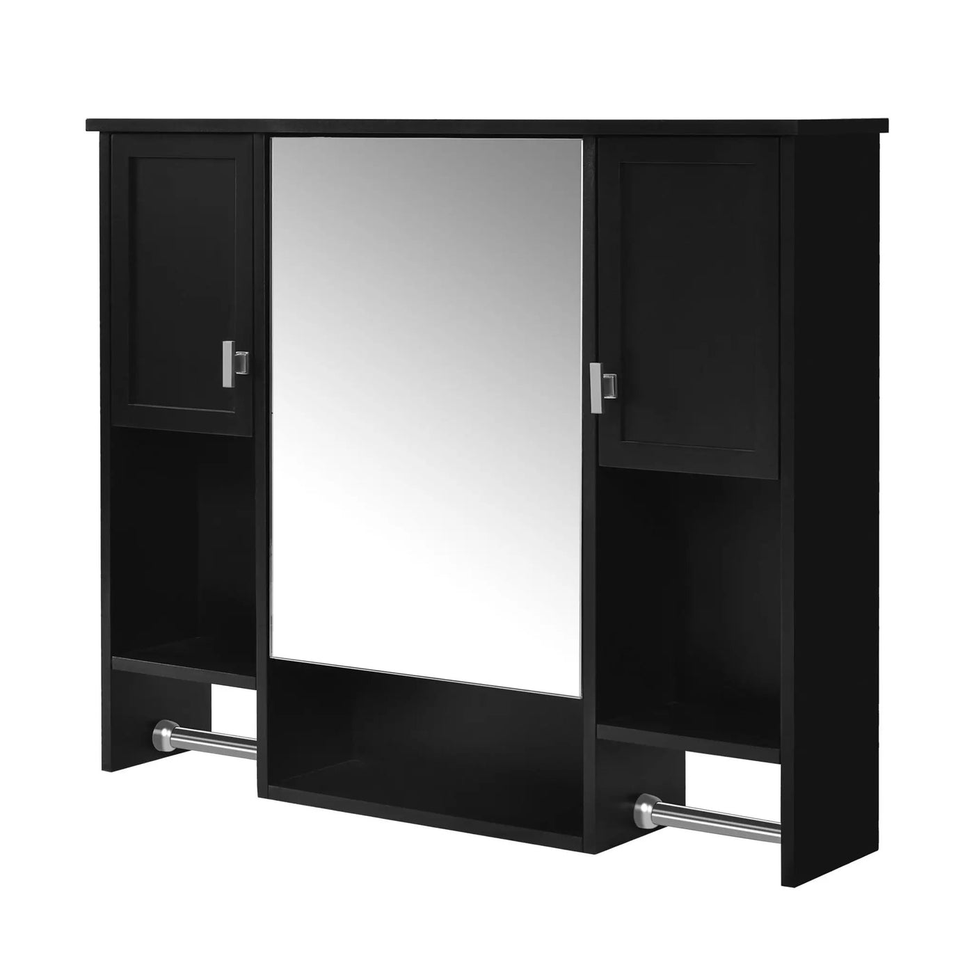 Wall Mounted Bathroom Storage Cabinet With Mirror, Medicine Cabinet With Towel Bar by HouseOfZazla