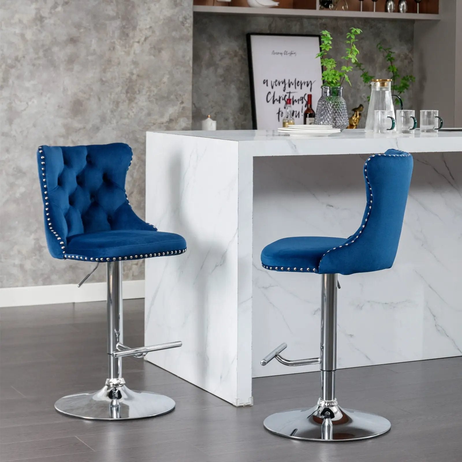 Swivel Adjustable Height Barstools Set of 2 by HouseOfZazla