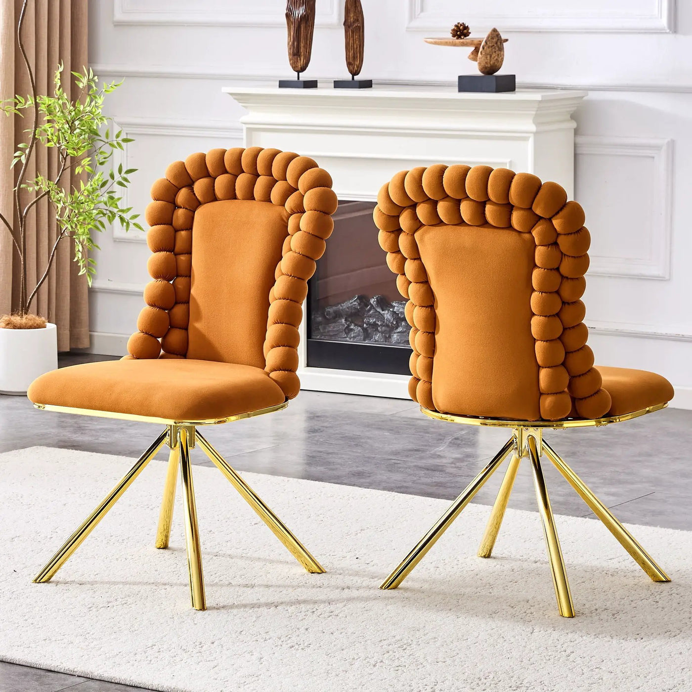 Puffy Bubble, Ball Chain Chair For Dining Room & Kitchen (Set of 2) by Unique Piece Furniture
