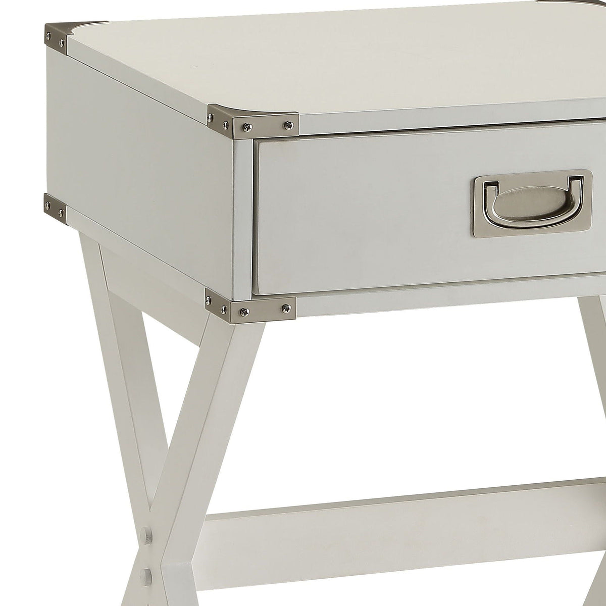Modern Wood Accent Nightstand with Drawer - White, Black, Red, photo 7 of 12