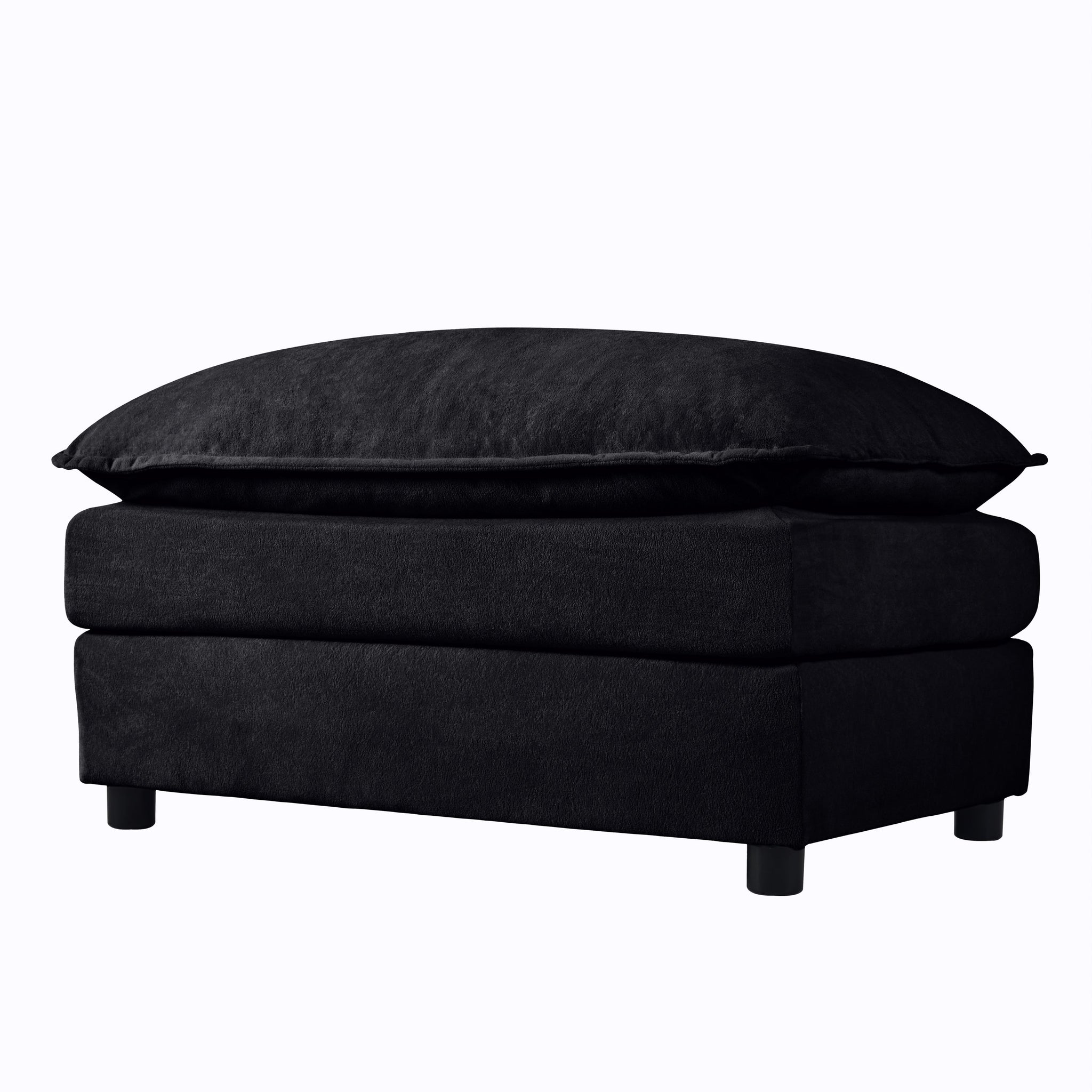 Luxury Chenille Ottoman with Double-Layer Cushion by HouseOfZazla