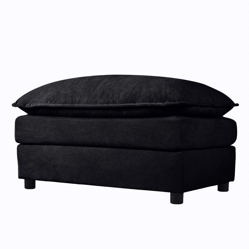 Luxury Chenille Ottoman with Double-Layer Cushion by HouseOfZazla
