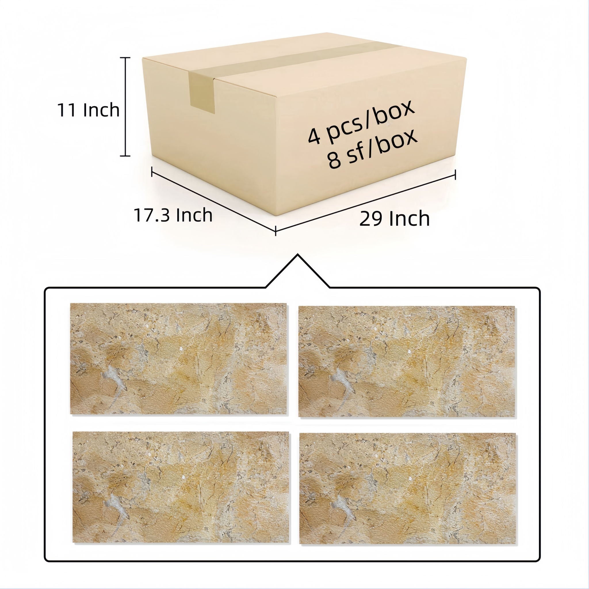 Natural Marble Polished Tile For Wall And Floor (Set of 4) by HouseOfZazla