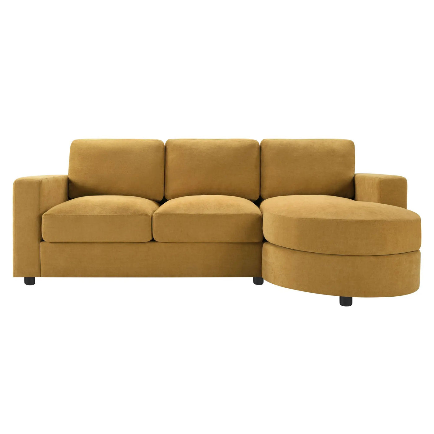 Modern L-Shaped Sectional Sofa With Curved Chaise, USB Ports, And Side Storage Pockets by HouseOfZazla