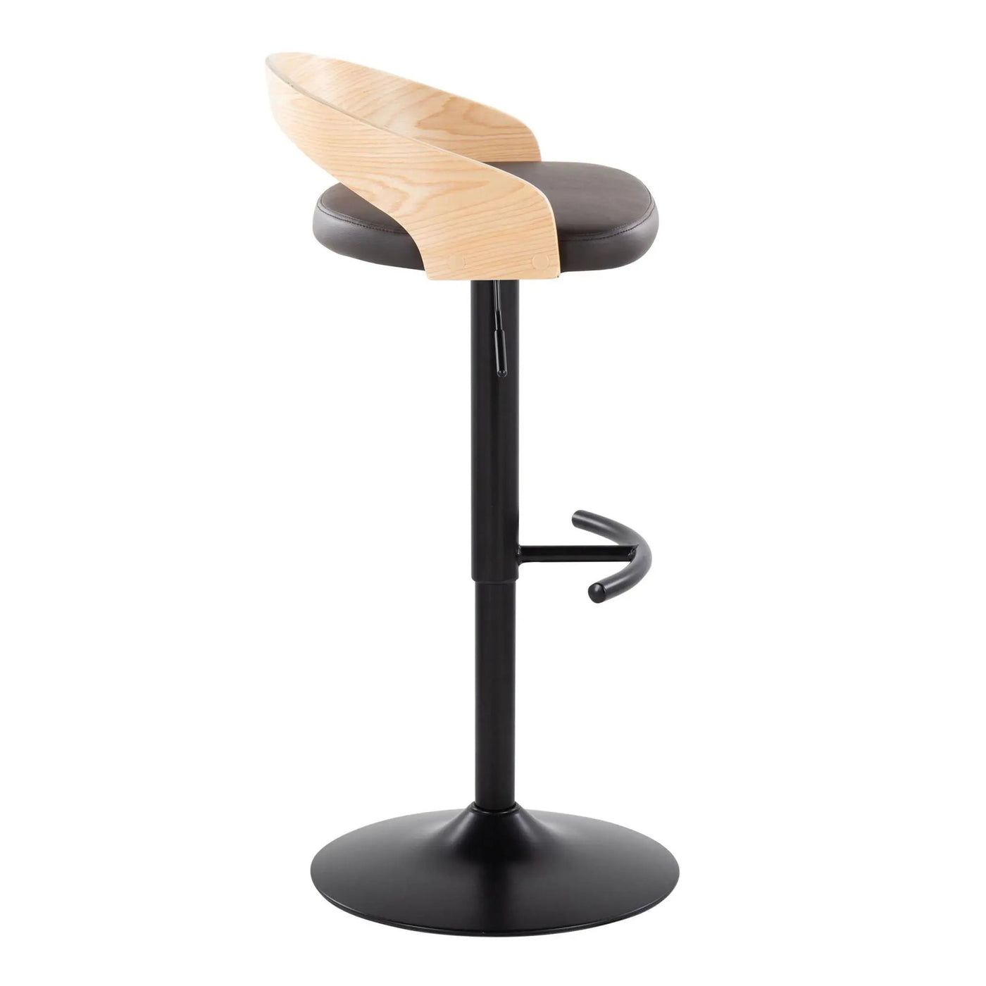 Grotto - Contemporary Adjustable Barstool With Swivel & Rounded T Footrest (Set of 2) by HouseOfZazla