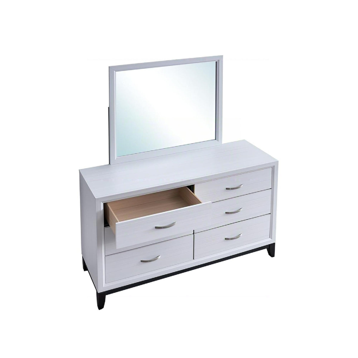 Dresser With 6 Drawers with Laminate Wood Grain Pattern - Dark Gray or White, photo 7 of 14
