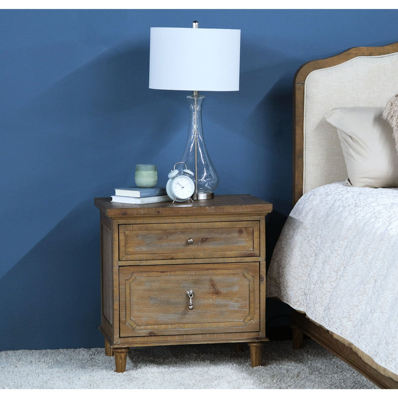 Taupe 2 Drawer Nightstand with Spacious Storage - Solid Wood, photo 5 of 7