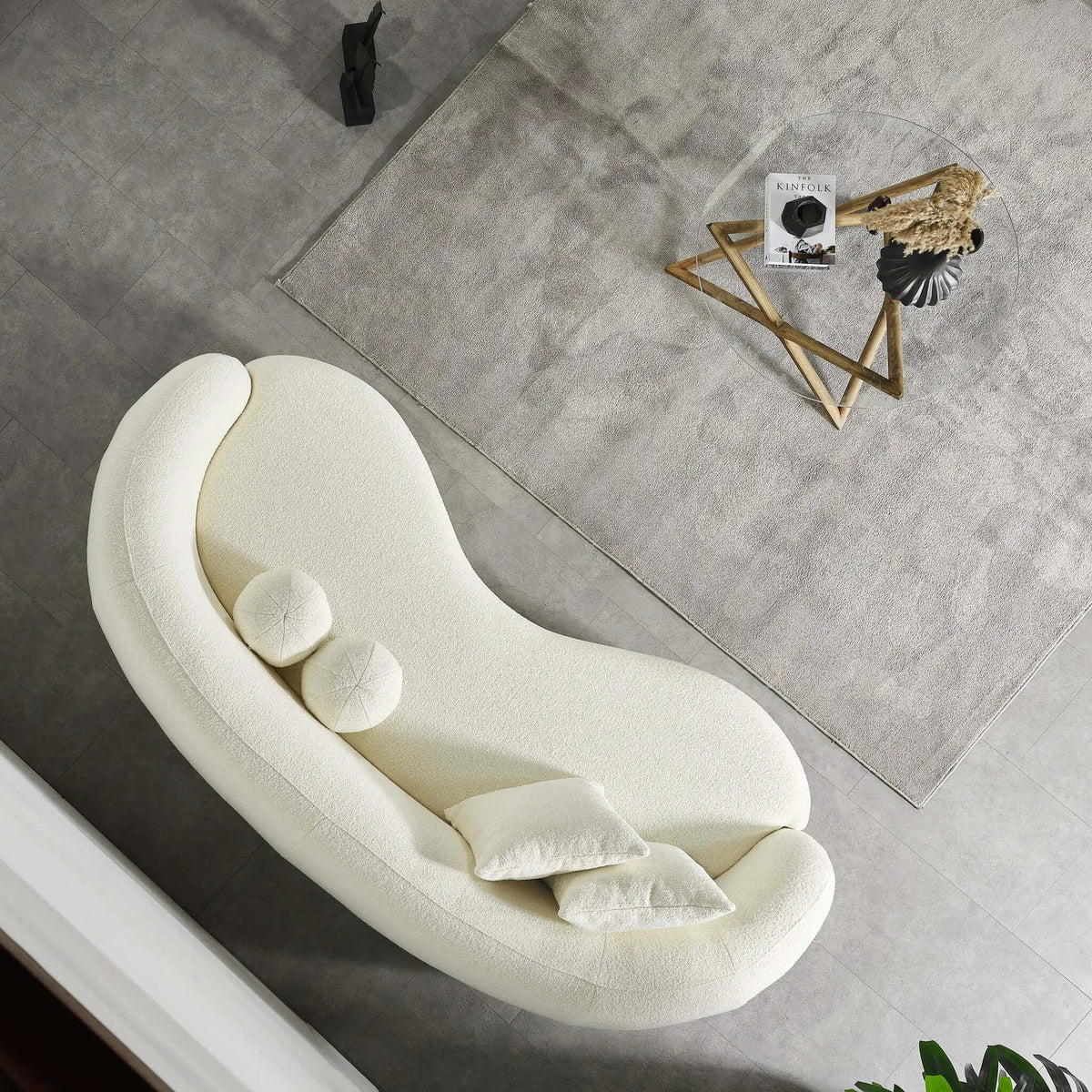Drake - Japandi Style Curvy Boucle Sofa, photo 8 of 14