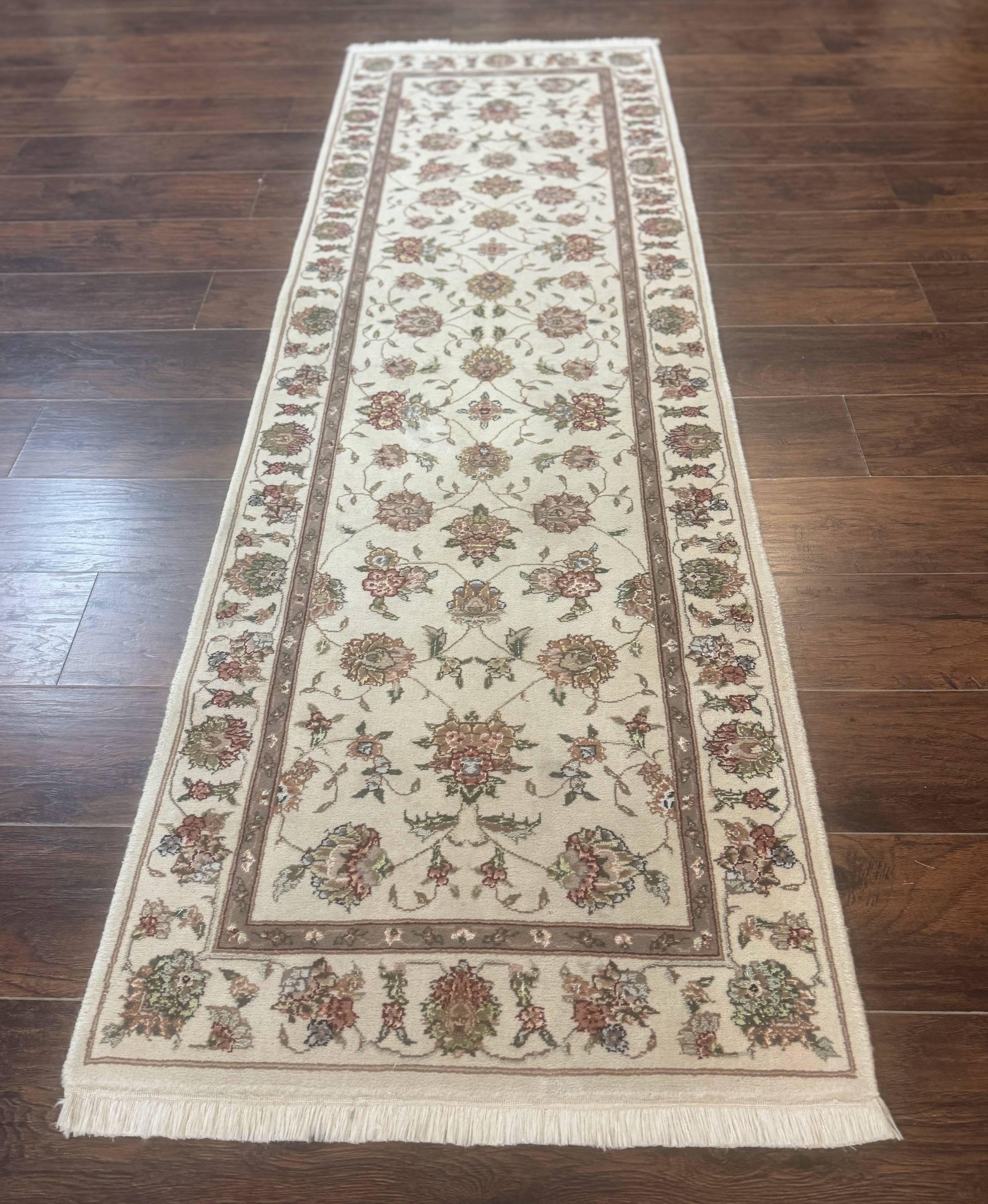Pak Persian Runner Rug 2.6 x 8ft, Oriental Carpet for Hallway or Kitchen, Handmade, Wool and Silk Highlights by Jewel Rugs