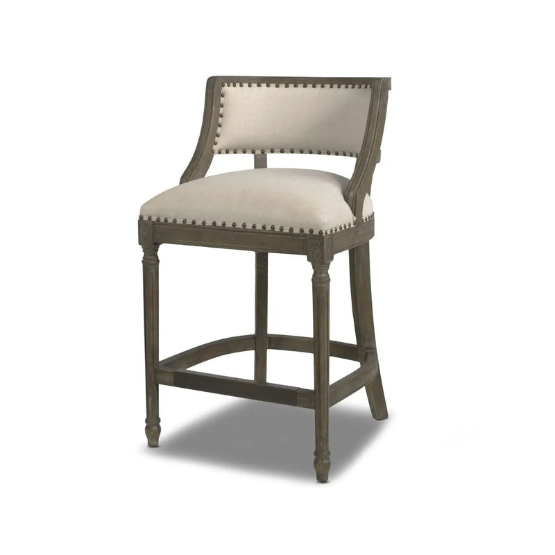 Paris - Farmhouse Counter Height Bar Stool With Backrest by Unique Piece Furniture