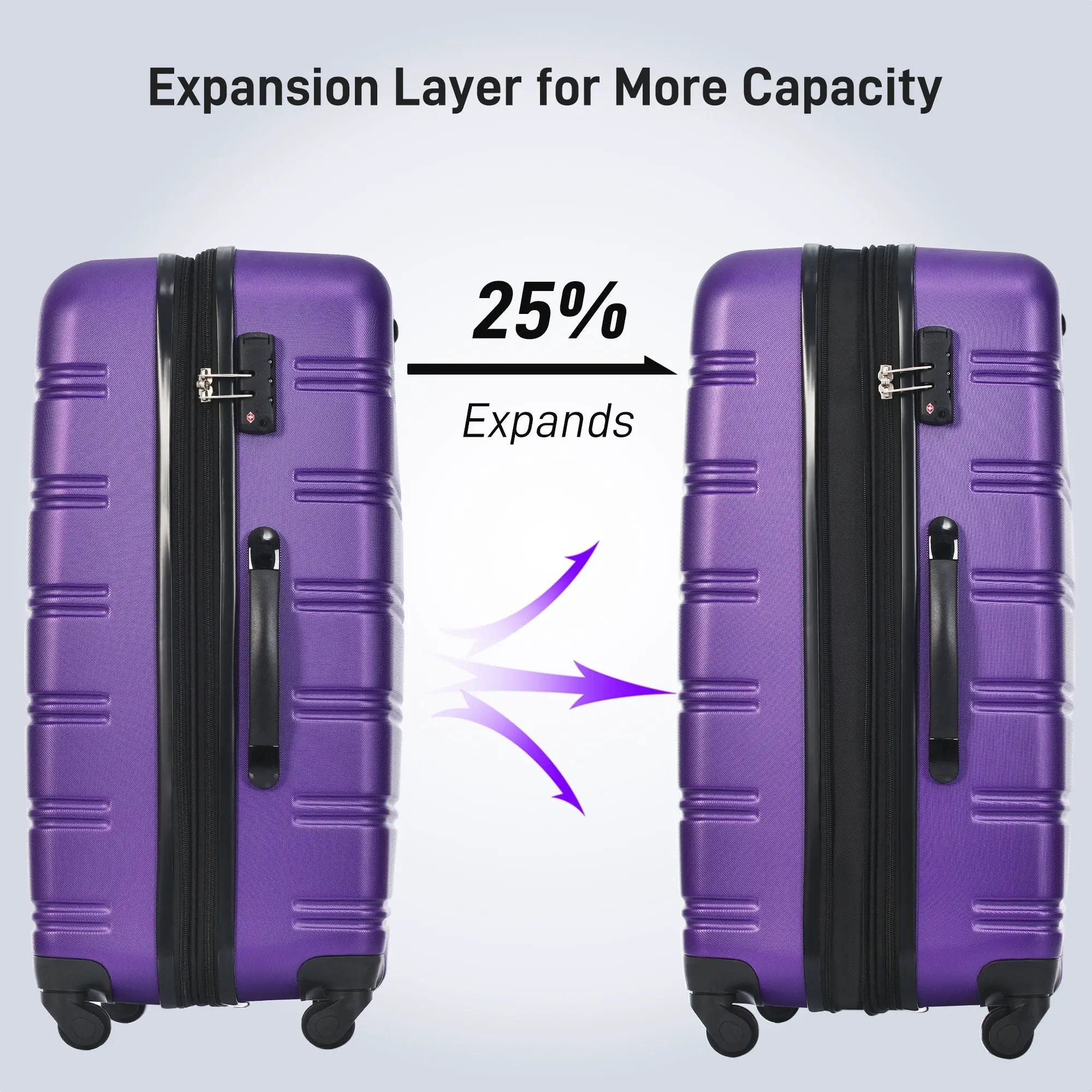 Hardshell Luggage Sets 4 Pieces + Bag Spinner Suitcase With Tsa Lock Lightweight - 16" / 20" / 24" / 28" Luggages by HouseOfZazla