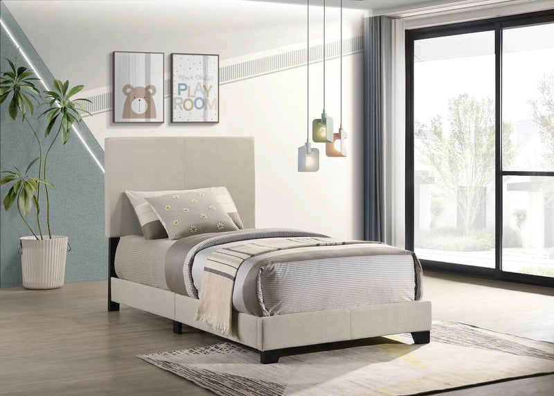 Dorian Fabric Upholstered Twin Panel Bed Cream by Unique Piece Furniture
