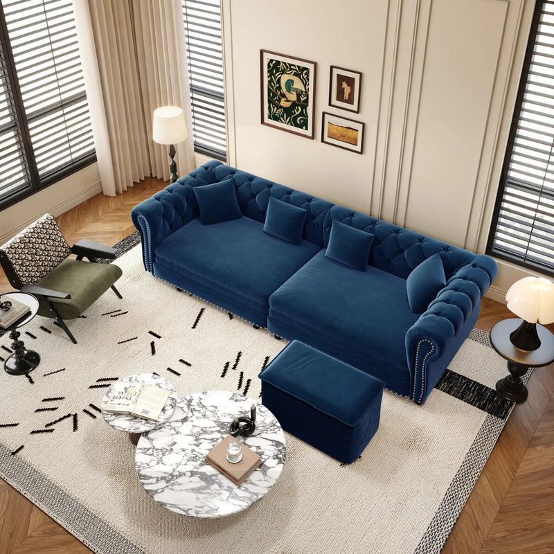 Chesterfield 3-in-1 Pull-Out Sofa Bed, Convertible Sleeper Sofa by HouseOfZazla