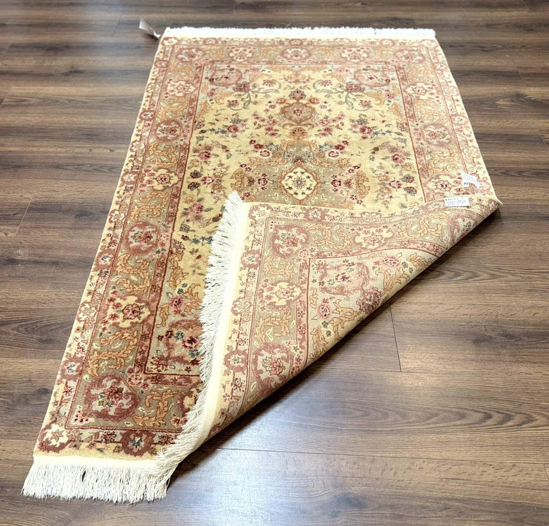 Sino Persian Rug 4x6, Wool and Silk Highlights, Fine 200 KPSI by Jewel Rugs