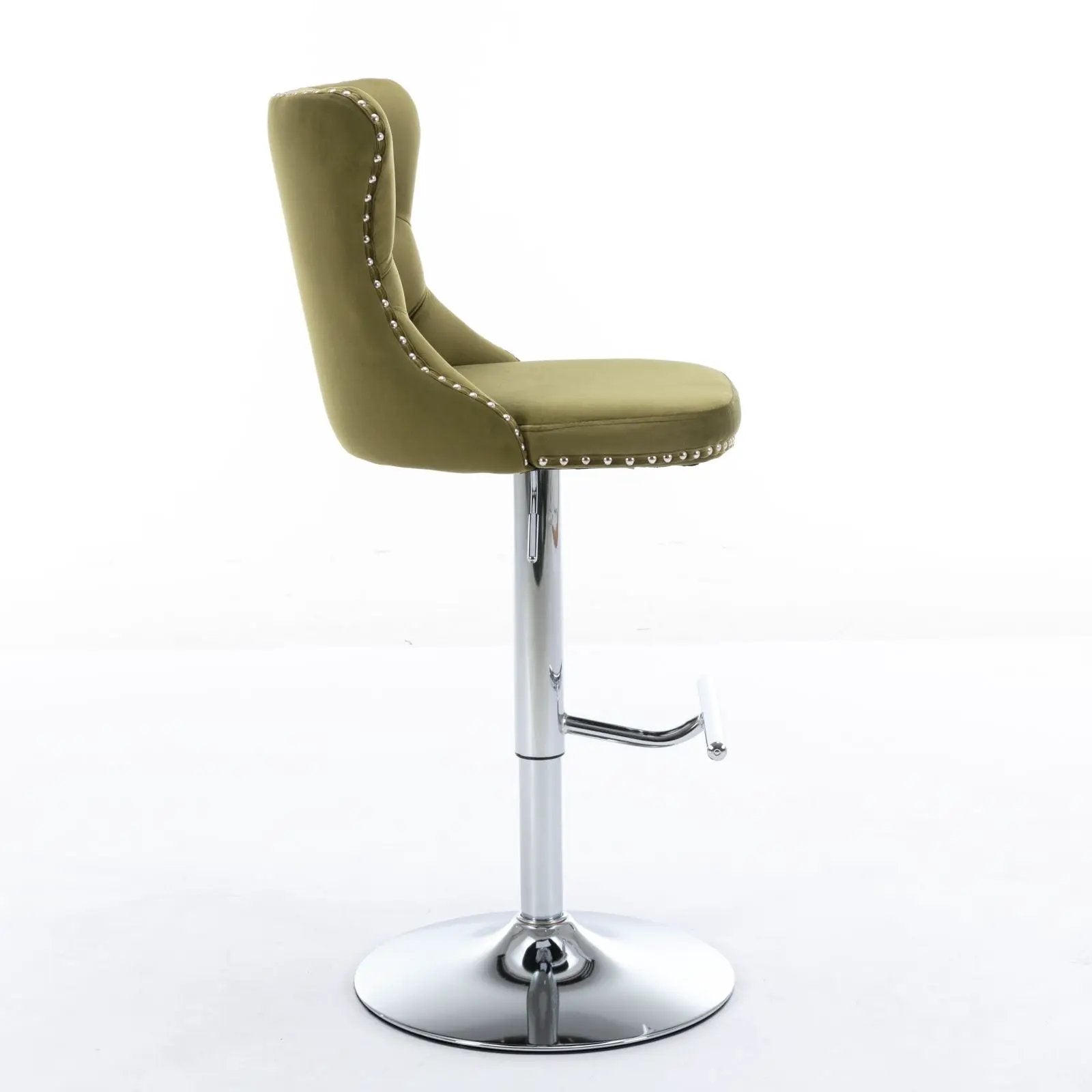 Swivel Barstools Adjusatble Seat Height From 25-33", Modern Upholstered Base Bar Stools With Backs Comfortable Tufted For Home Pub And Kitchen Island (Set of 2) by Unique Piece Furniture