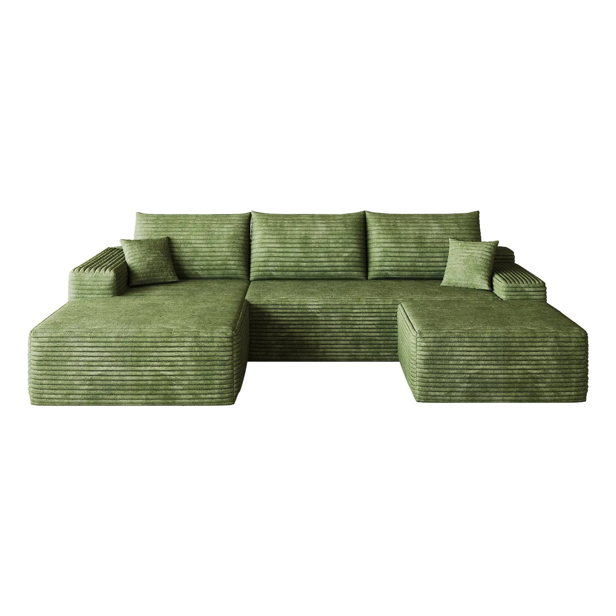 107" Cloud Sectional Sofa with 1 Ottoman by HouseOfZazla
