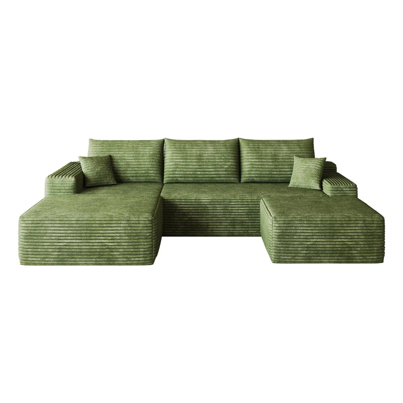 107" Cloud Sectional Sofa with 1 Ottoman by HouseOfZazla
