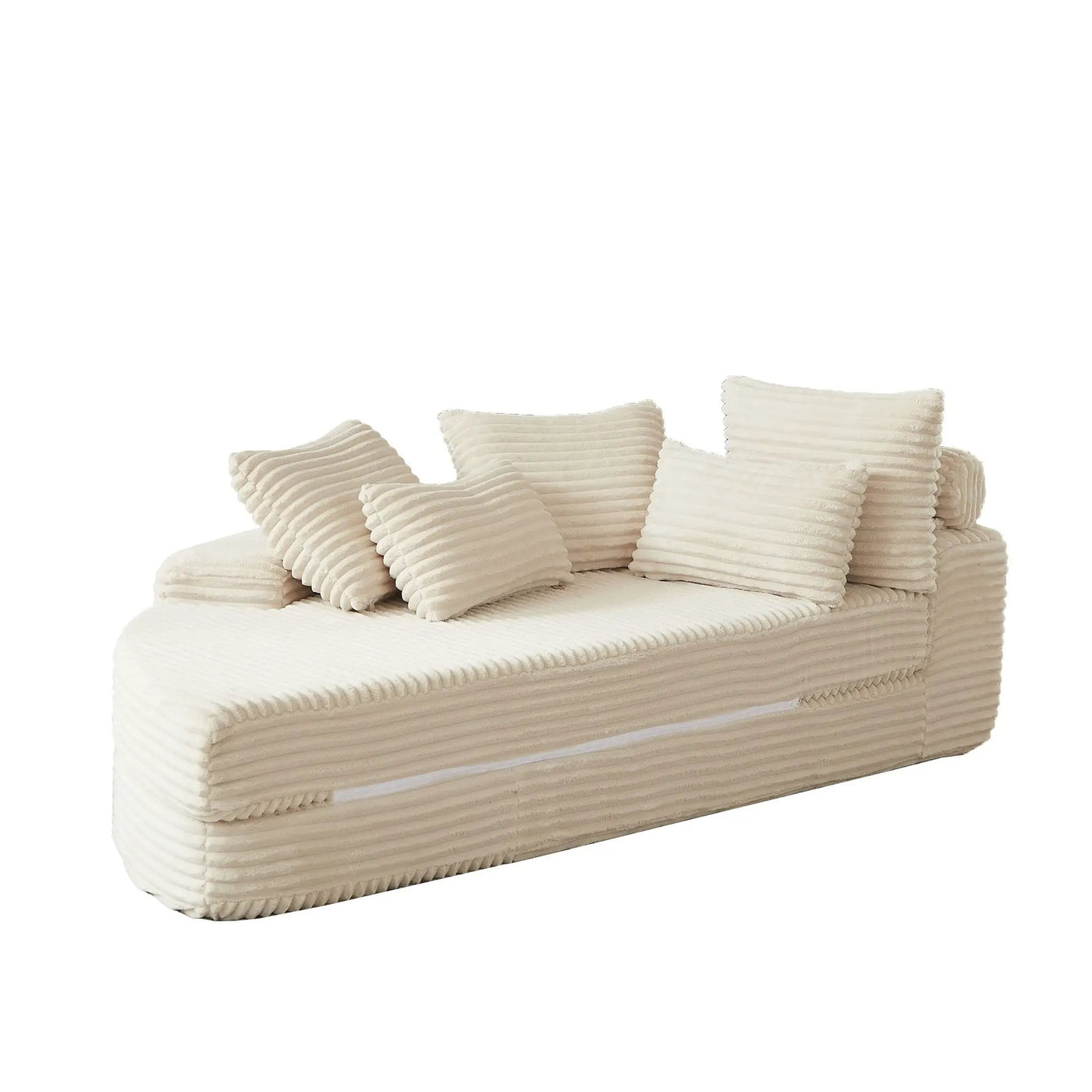 Semi Circular 2 In 1 Sofa Bed With Neck Pillow And Throw Pillows by HouseOfZazla