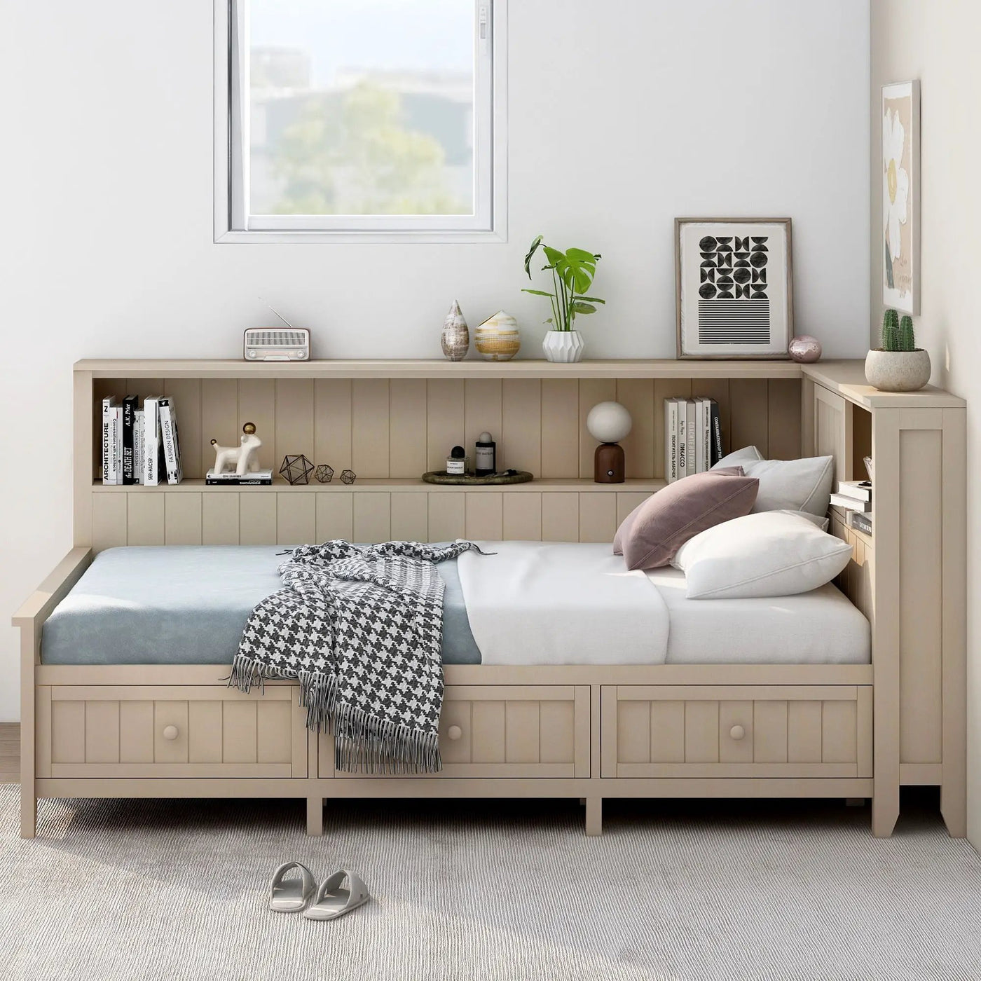 Daybed With Storage Shelves And 3 Drawers by HouseOfZazla
