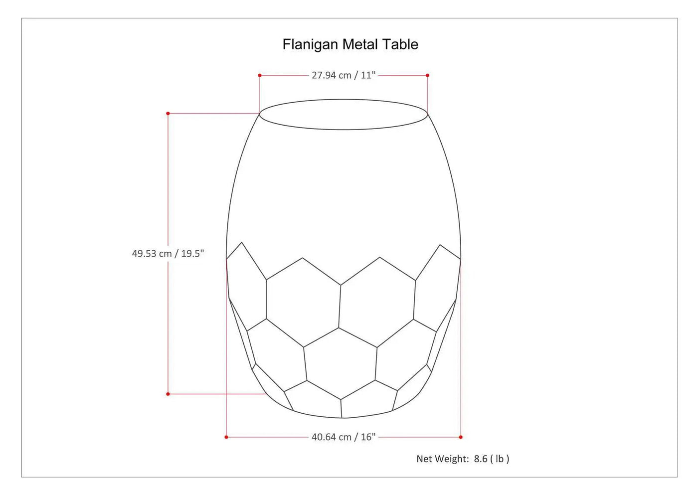 Flanigan - Hand Crafted Metal Accent Table by HouseOfZazla
