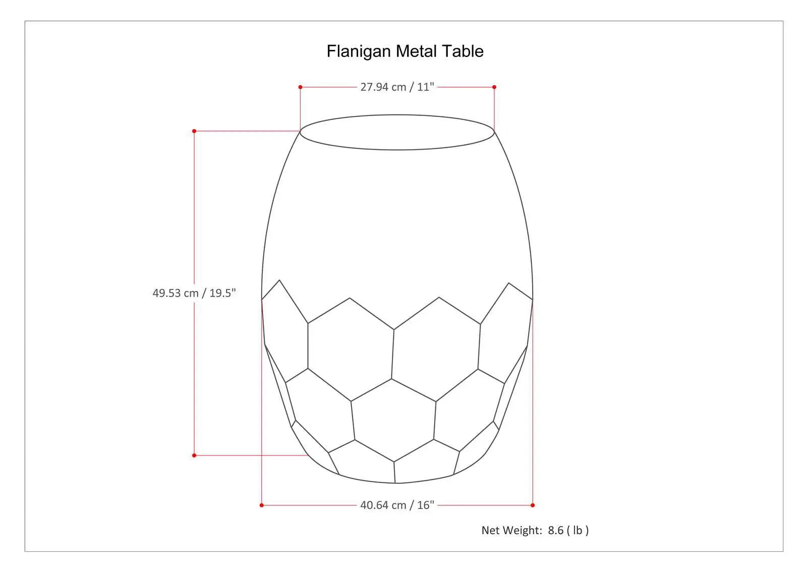 Flanigan - Hand Crafted Metal Accent Table by HouseOfZazla