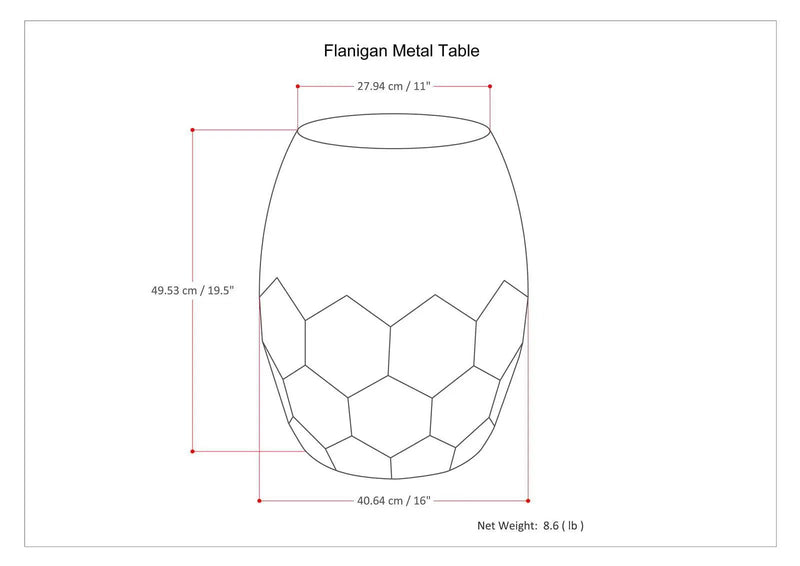 Flanigan - Hand Crafted Metal Accent Table by HouseOfZazla