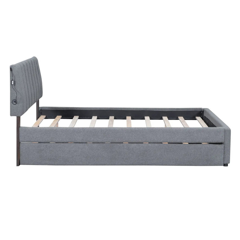 Upholstered Platform Bed With Trundle by HouseOfZazla