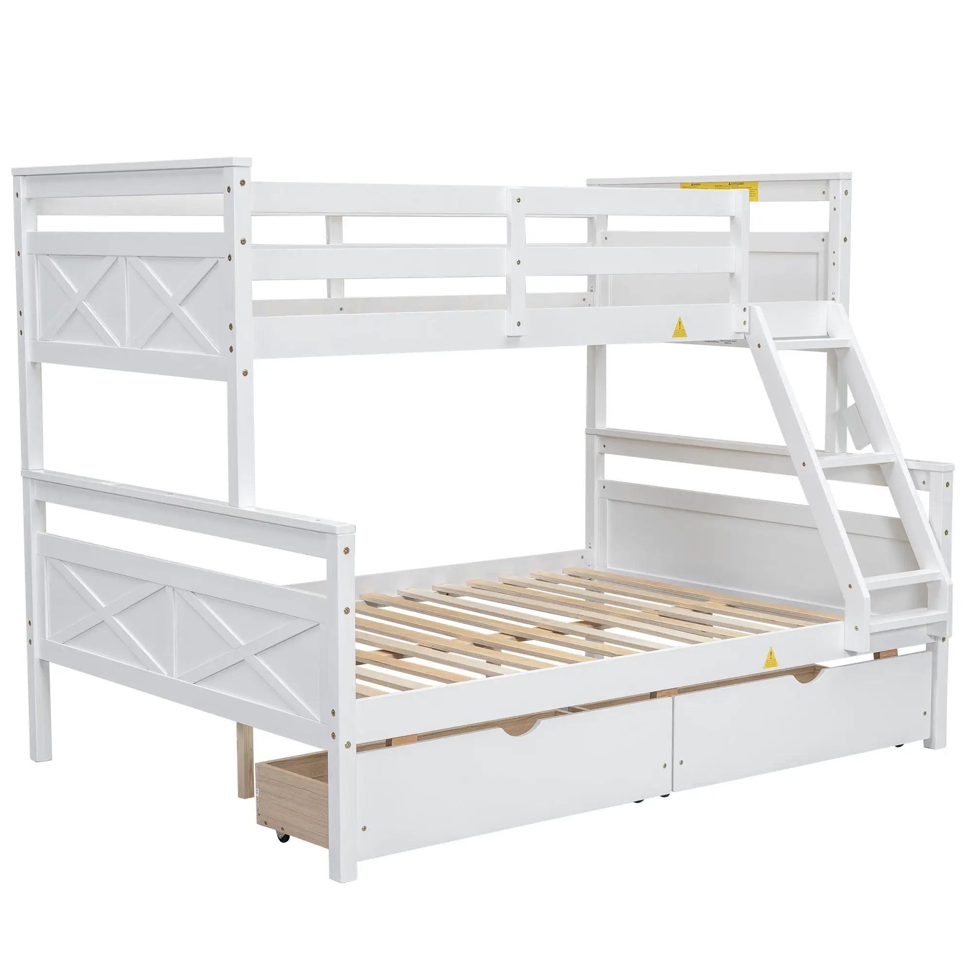 Bunk Bed With Ladder And Safety Guardrail by Unique Piece Furniture