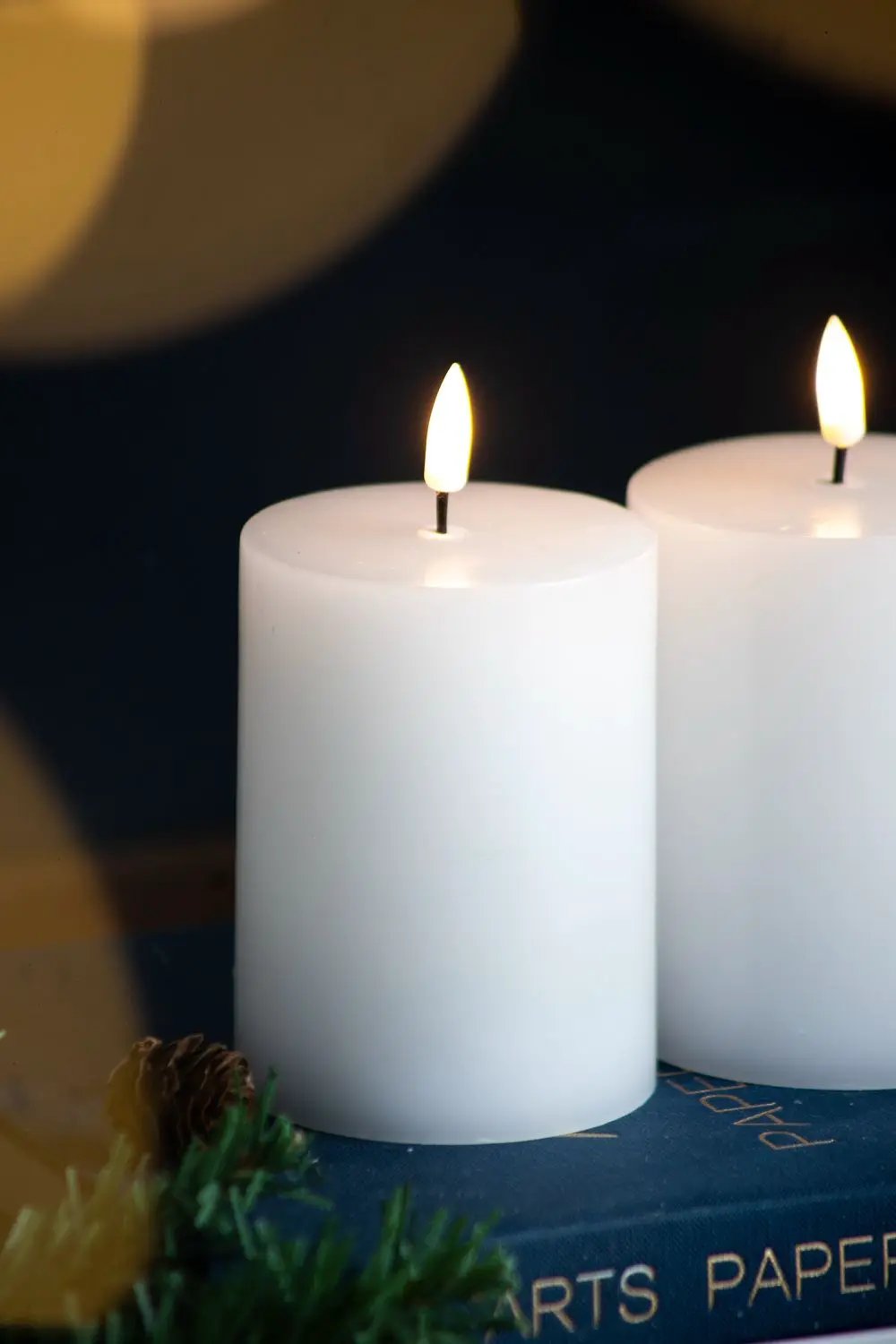 LED Candles With Wick And Remote Control Timer (Set of 2) - White by Unique Piece Furniture