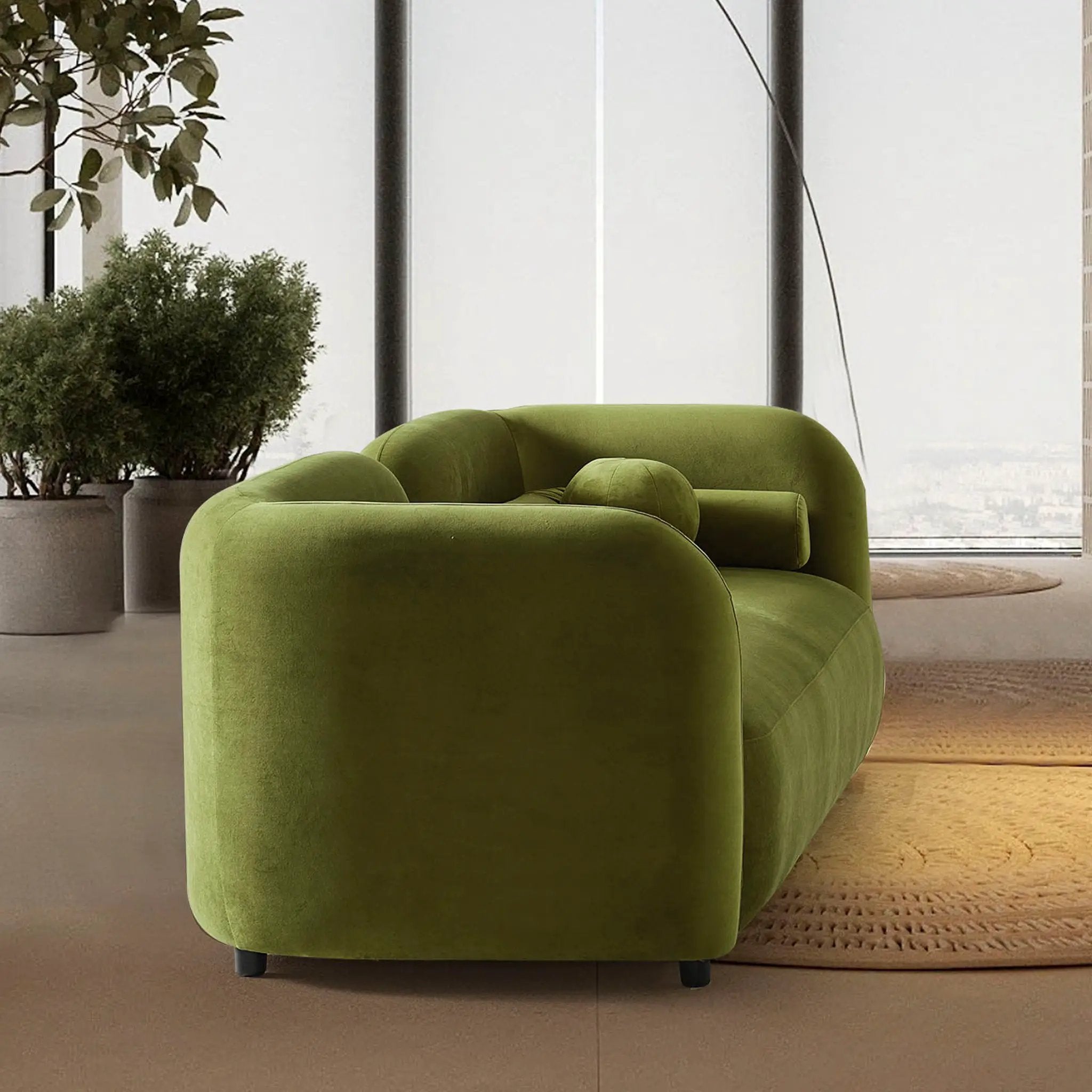 Donna Japandi Style Olive Sofa by HouseOfZazla