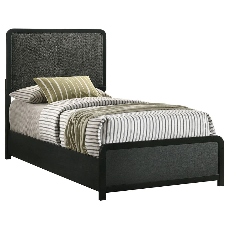 Cavelle 51-inch Upholstered Twin Panel Bed Black by Unique Piece Furniture