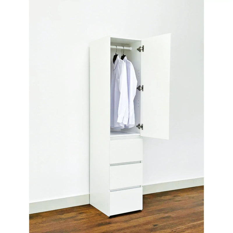 Elise - Slim Modular Closet Cabinet With Drawers - White by HouseOfZazla