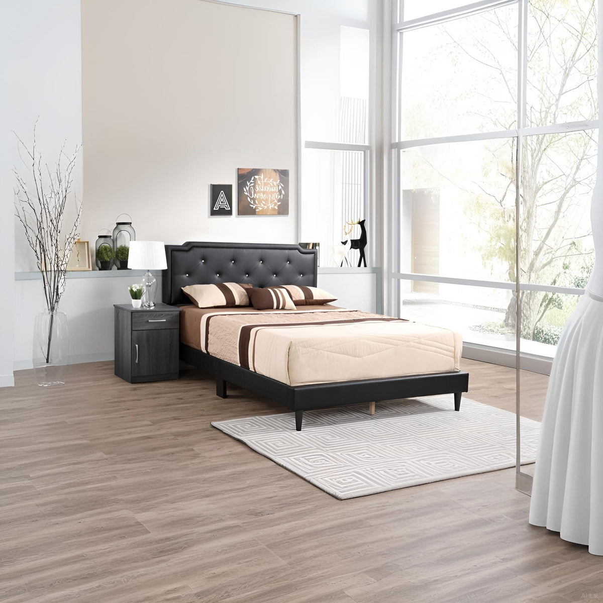 Button Tufted Bed Charming For Cozy Spaces, photo 10 of 40