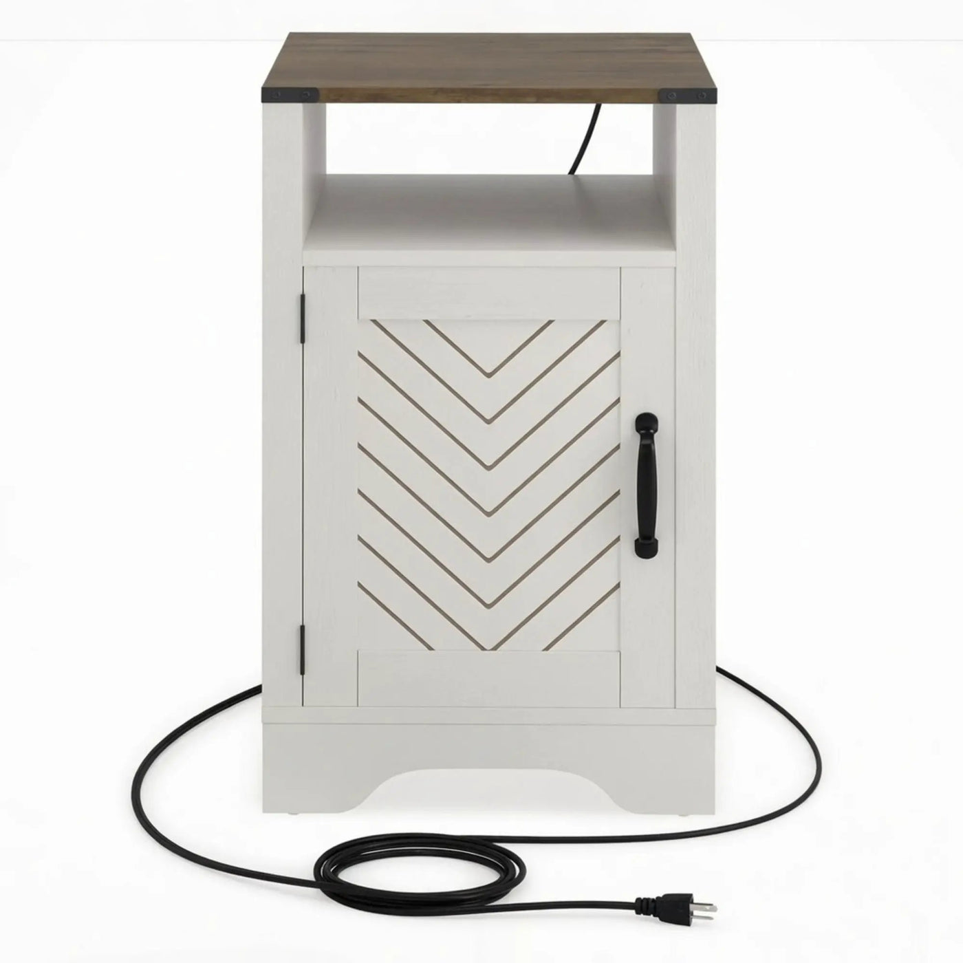 Farmhouse Nightstand With Charging Station & Storage by HouseOfZazla