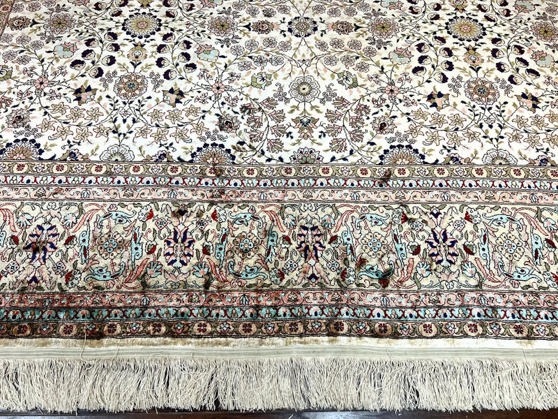 Wonderful Turkish Silk Rug 8x12, Handmade, Fine 320 KPSI by Jewel Rugs