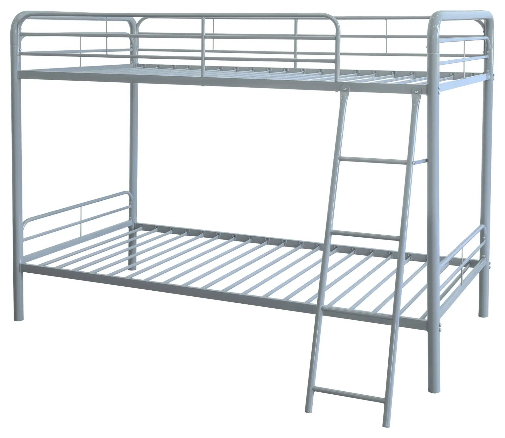 Carson Metal Twin Over Twin Bunk Bed Glossy Silver by Unique Piece Furniture