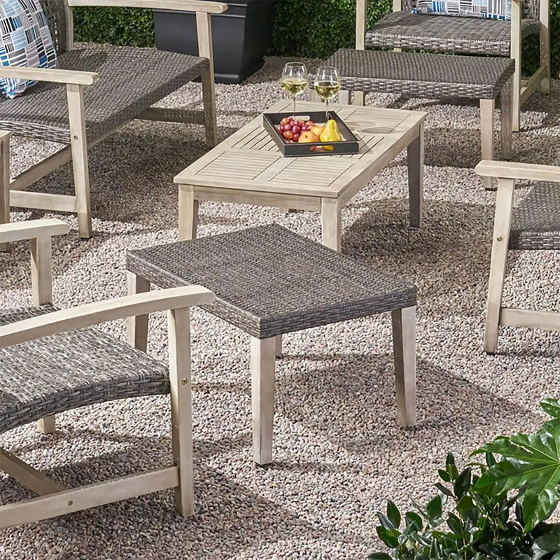Savannah - Outdoor Wicker And Ottoman - Gray by HouseOfZazla