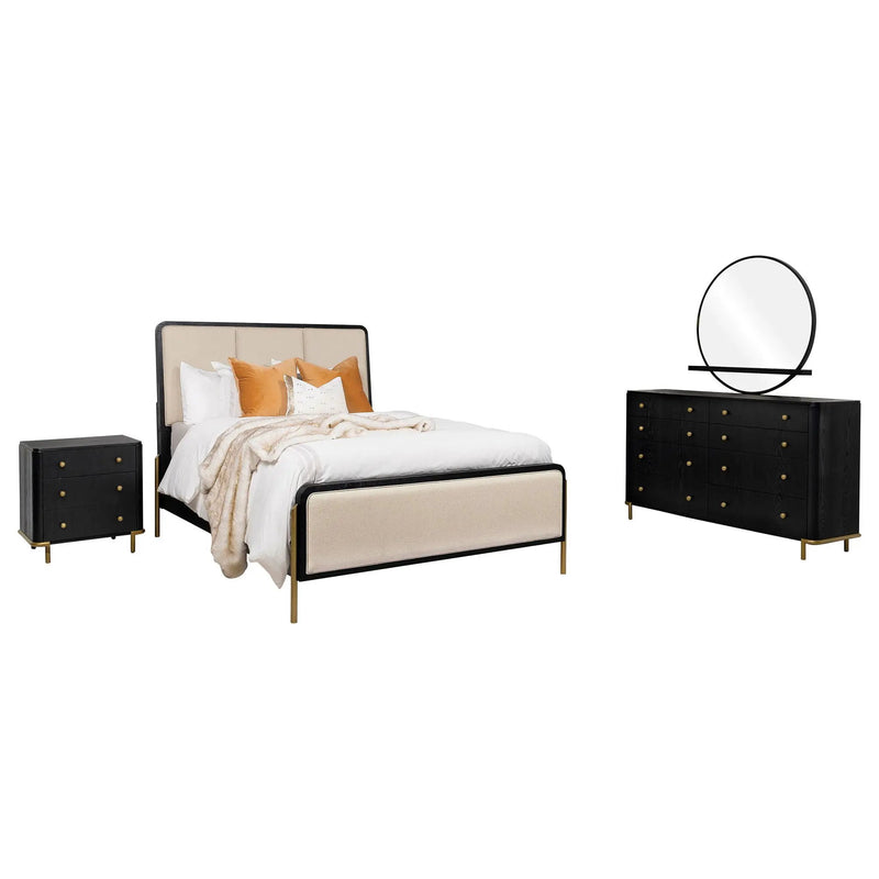 Arini 4-piece Eastern King Bedroom Set Cream and Black by Unique Piece Furniture