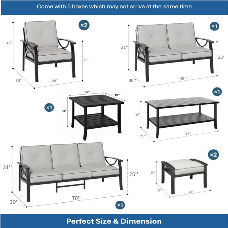 Patio Furniture Set with Coffee Table and Cushions for Backyard by HouseOfZazla
