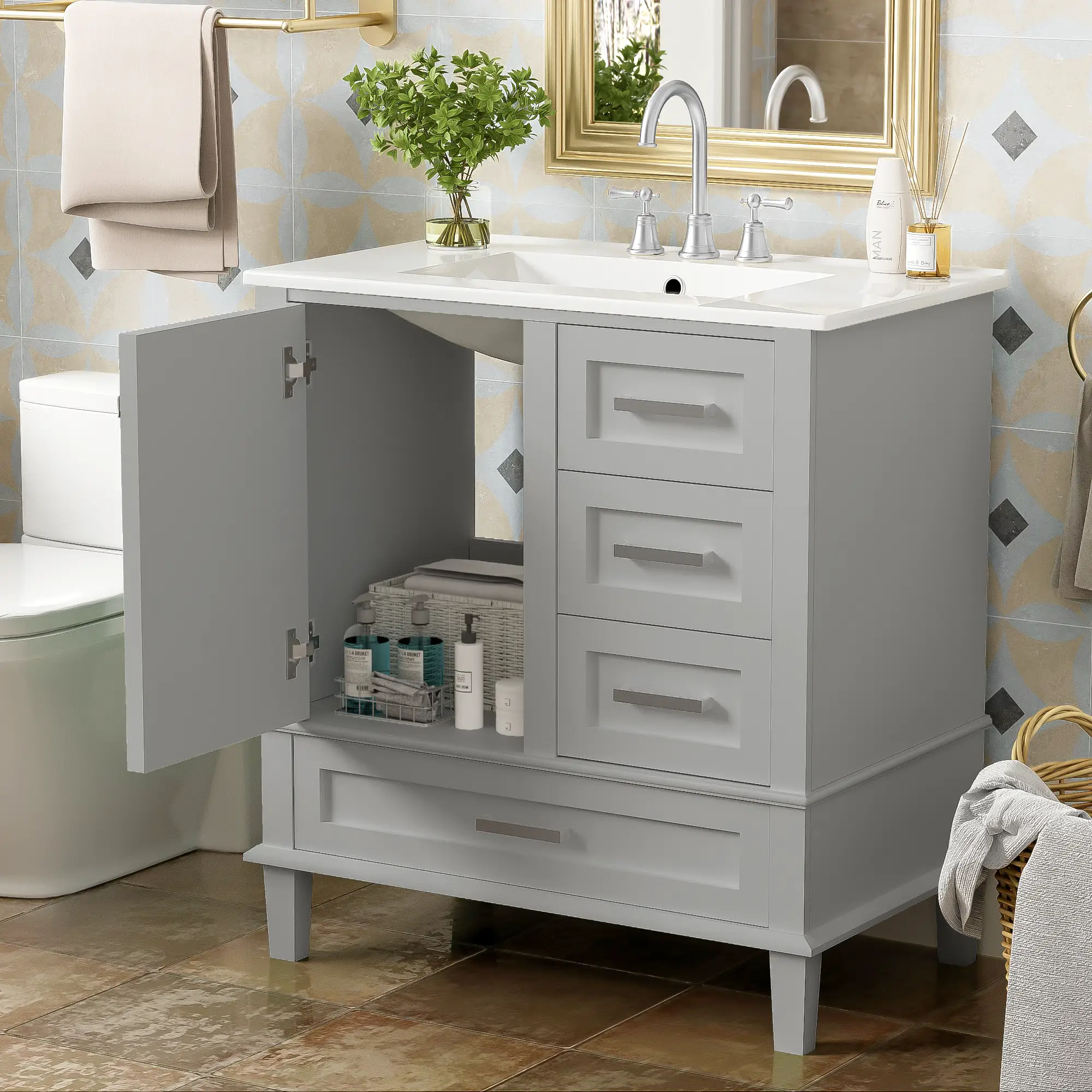 30" Bathroom Vanity with Sink Combo Set by HouseOfZazla