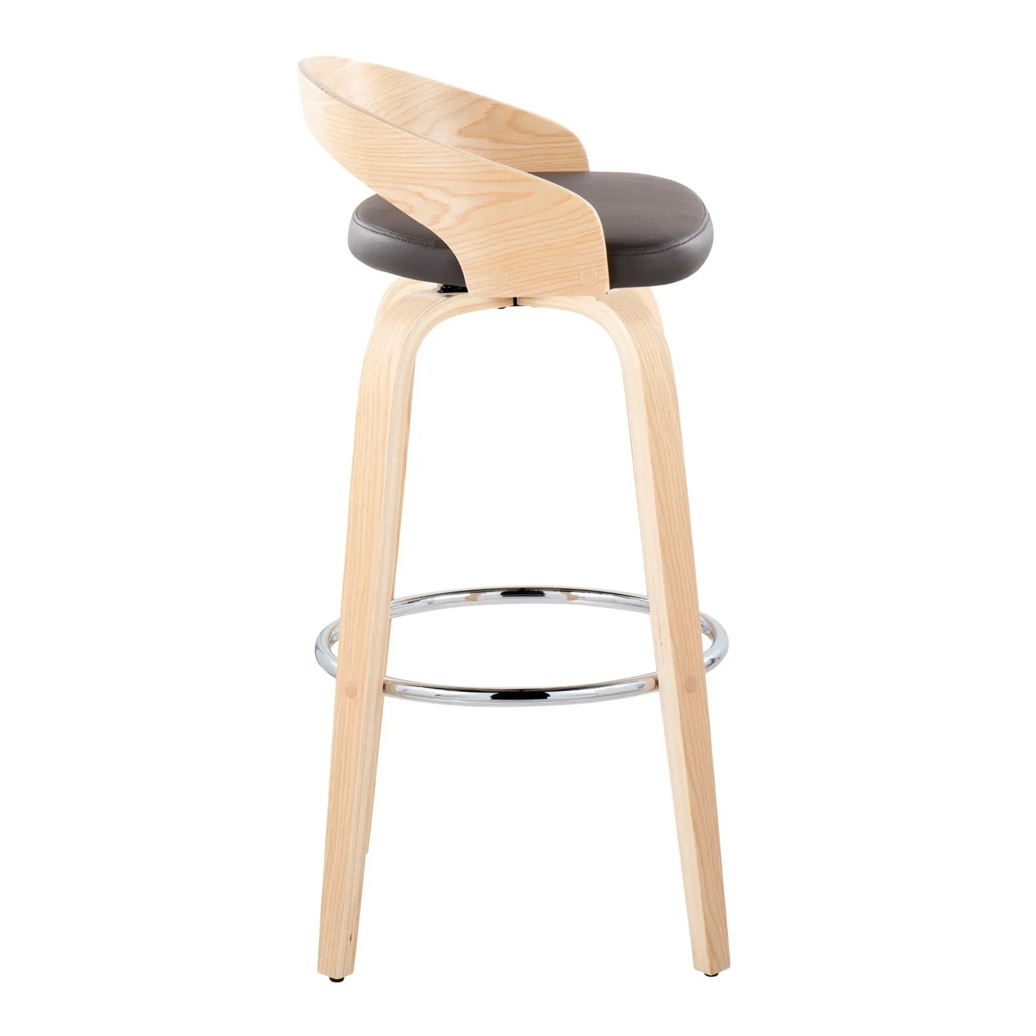 Grotto - Contemporary Fixed-Height Barstool With Swivel With Round Footrest (Set of 2) by Unique Piece Furniture