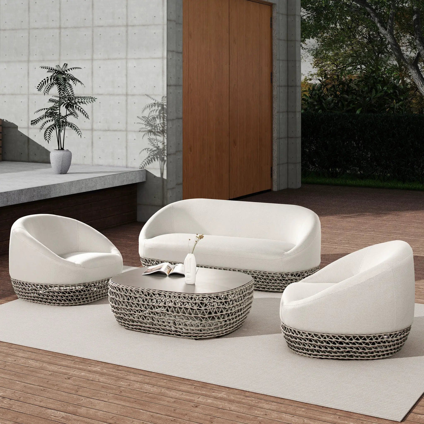 Willow - Upholstered Patio Deep Seating Sofa by HouseOfZazla