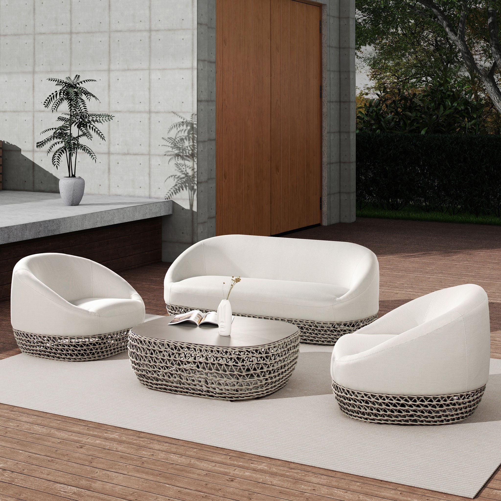 Willow - Upholstered Patio Deep Seating Sofa by HouseOfZazla