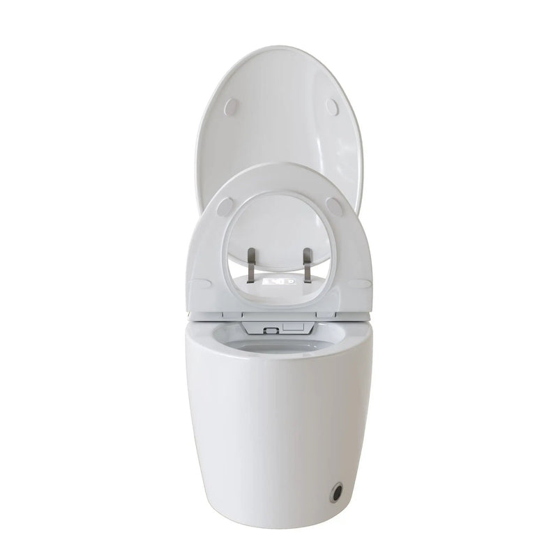 Unique Smart Toile With Built In Bidet, Auto Open / Close Seat, Foot Sensor, LED Display, Night Light, Warm Water & Dryer Ceramic by HouseOfZazla