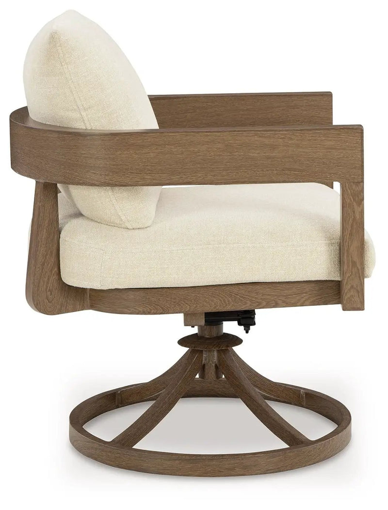 Serene Bay - Swivel Chair With Cushion (Set of 2) - Dark Brown / White by Unique Piece Furniture